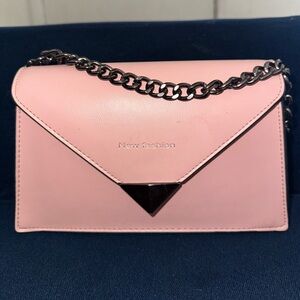 Pink Crossbody Bag with Chain Strap